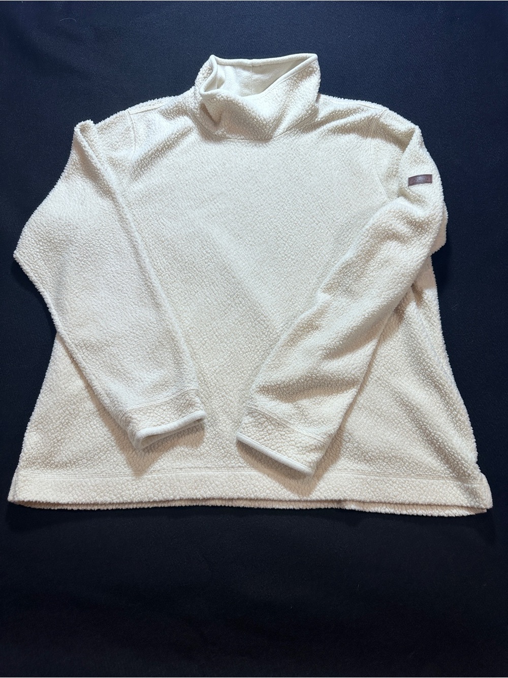 L.L. Bean Cream Sherpa Turtleneck Pullover size Xl